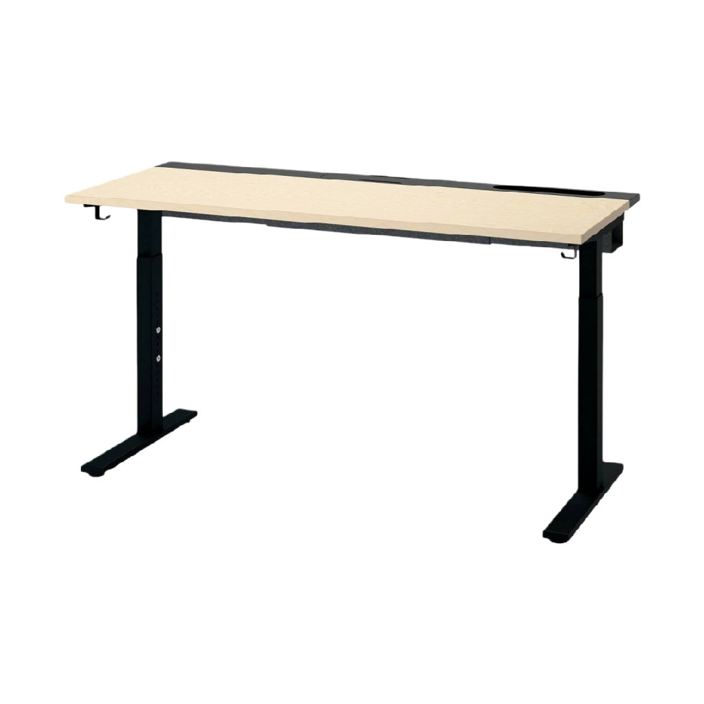 Table de bureau réglable en hauteur pour espace de travail en métal et bois - 150 x 75 x 75